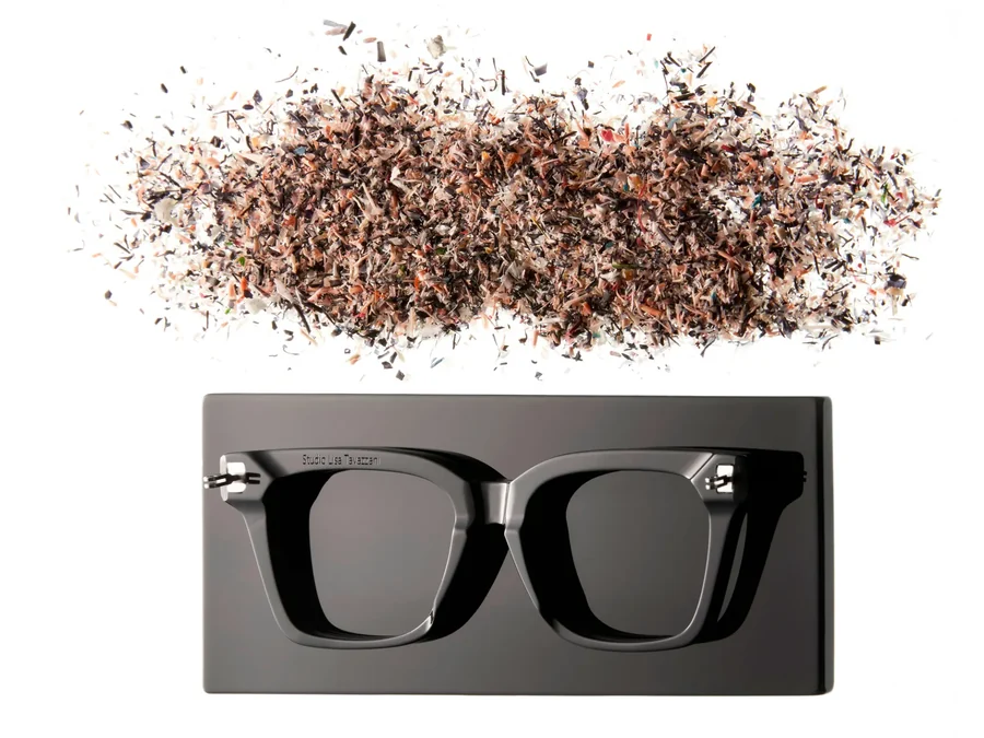 Acetate made with recycled leather
